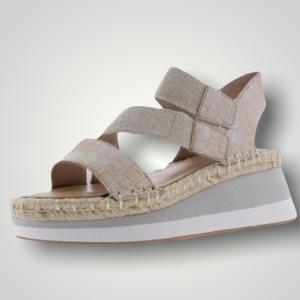 Donald J. Pliner SADIE WOMENS EMBOSSED LEATHER WEDGE SANDALS